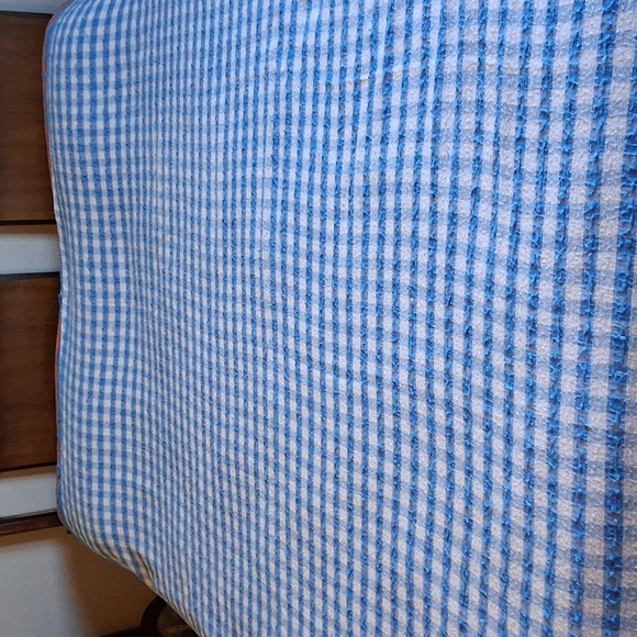 Vintage Blue and White Checkered Full Size Lightweight Blanket. - Picture 1 of 10